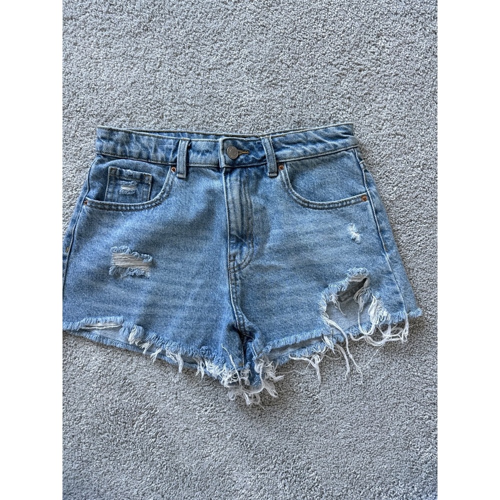 Pacsun 90's Boyfriend Mom Denim Shorts Womens 27 Light Wash Distressed Cut Off
